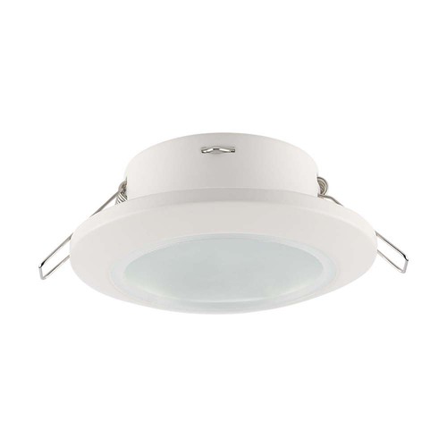 Spot encastrable GU10 - Rond, blanc, IP44, PC plastique, trou : Ø7 cm, dim : Ø9,2 cm