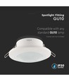 Spot encastrable GU10 - Rond, blanc, IP44, PC plastique, trou : Ø7 cm, dim : Ø9,2 cm