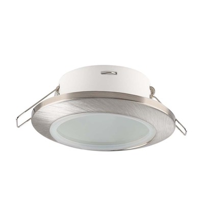 Spot encastrable GU10 - Nickel satiné, rond, IP44, trou : Ø7,0 cm, dim : Ø9,2 cm