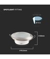 Spot encastrable GU10 - Nickel satiné, rond, IP44, trou : Ø7,0 cm, dim : Ø9,2 cm