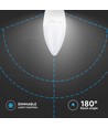Ampoule flamme LED B15 5,5W dimmable - Samsung LED chip, 3000K, blanc chaud, remplace 40W