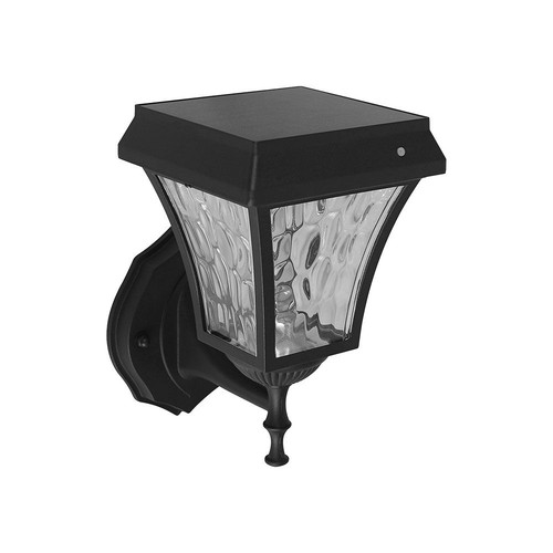Applique murale LED solaire 2W Solara - IP65, 3000K+6000K, noir, avec batterie