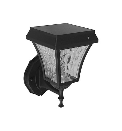 Applique murale LED solaire 2W Solara - IP65, 3000K+6000K, noir, avec batterie