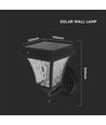 Applique murale LED solaire 2W Solara - IP65, 3000K+6000K, noir, avec batterie
