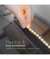 Ruban LED 5m 9W/m, 128 LED par mètre - 24V, IP20, 3000K, 127lm/W