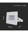 Projecteur 50W - 6500K, boîtier blanc, lampe de travail