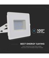 Projecteur 50W - 6500K, boîtier blanc, lampe de travail