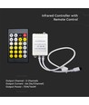 Contrôleur infrarouge avec télécommande pour CCT/RGB - 12V-24V, 6A, 24 boutons, pour rubans LED 3-en-1