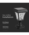 Lampadaire solaire LED - CCT 3 en 1, boîtier mat noir