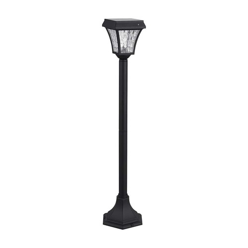 Lampe de jardin solaire LED 2W avec piquet - Noir, 3-en-1 CCT, détecteur de mouvement, IP65, hauteur 93cm, aluminium