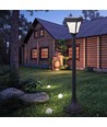 Lampe de jardin solaire LED 2W avec piquet - Noir, 3-en-1 CCT, détecteur de mouvement, IP65, hauteur 93cm, aluminium