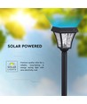Lampe de jardin solaire LED 2W avec piquet - Noir, 3-en-1 CCT, détecteur de mouvement, IP65, hauteur 93cm, aluminium