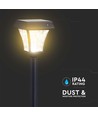 Lampe de jardin solaire LED 2W avec piquet - Noir, 3-en-1 CCT, détecteur de mouvement, IP65, hauteur 93cm, aluminium