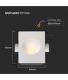 Spot encastrable GU10 en plâtre - Rond, blanc, sans source lumineuse, pour encastrement