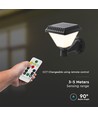 Applique murale LED Solara 0,8W avec solaire et télécommande - CCT, IP44, noir, avec détecteur