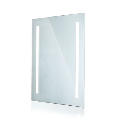 Miroir LED 35W avec éclairage, 70x50cm - Rectangulaire, finition chrome, 6400K, bord blanc