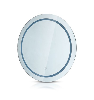 Miroir LED rond 60cm 25W avec touch - CCT, IP44, antibuée, couleur de lumière 3-en-1