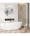 Miroir LED rond 60cm 25W avec touch - CCT, IP44, antibuée, couleur de lumière 3-en-1