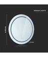 Miroir LED rond 60cm 25W avec touch - CCT, IP44, antibuée, couleur de lumière 3-en-1