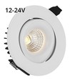 Spot encastrable 6W Ø9cm dimmable RA90 - 12-24V, perçage : Ø7,5 cm, dimensions : Ø9 cm, bord blanc