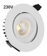 Spot encastrable 9W Ø11,5cm dimmable RA90 - Découpe : Ø9,5 cm, Dimensions : Ø11,5 cm, Bord blanc