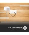 Lampe de table LED rechargeable 2W, blanche - IP54, tactile dimmable, 5V, blanc chaud, jusqu'à 10h de batterie