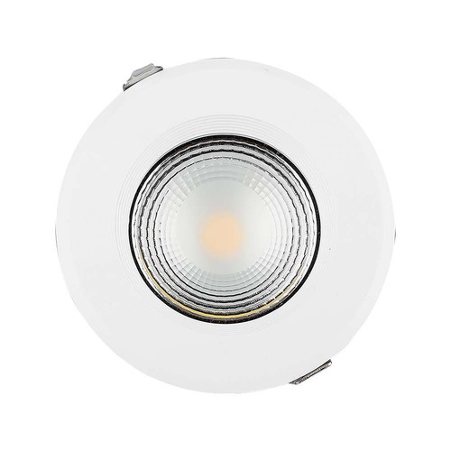 Dalle LED encastrable 30W Ø22cm - 120lm/W, blanc froid, perçage : Ø20,7 cm, dim : Ø22 cm, bord blanc