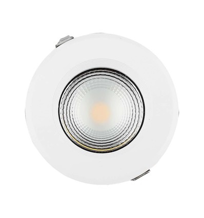 Dalle LED encastrable 30W Ø22cm - 120lm/W, blanc froid, perçage : Ø20,7 cm, dim : Ø22 cm, bord blanc