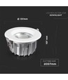 Dalle LED encastrable 30W Ø22cm - 120lm/W, blanc froid, perçage : Ø20,7 cm, dim : Ø22 cm, bord blanc