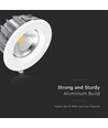 Dalle LED encastrable 30W Ø22cm - 120lm/W, blanc froid, perçage : Ø20,7 cm, dim : Ø22 cm, bord blanc