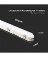 Réglette LED étanche 120cm 36W avec éclairage de secours - Samsung LED chip, 120lm/W, IP65, 4000K, autonomie 3h