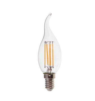 Ampoule LED E14 4W filament flamme coup de vent - 400lm, 6500K, blanc froid