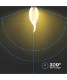 Ampoule LED E14 4W filament flamme coup de vent - 400lm, 4000K, blanc froid