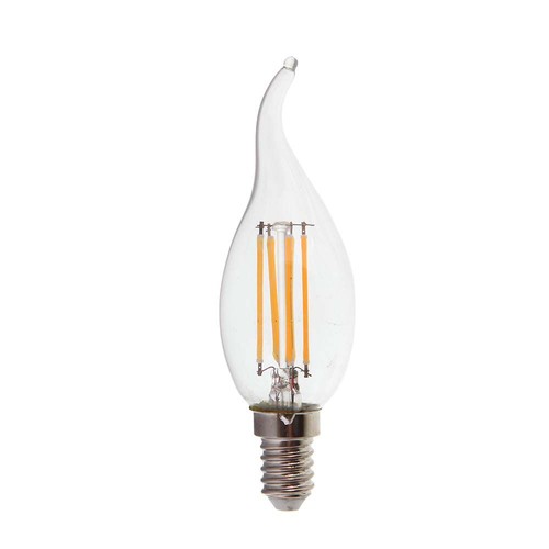Ampoule LED E14 4W flamme coup de vent - Filament, 400lm, 6500K, Samsung LED chip