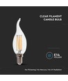 Ampoule LED E14 4W flamme coup de vent - Filament, 400lm, 6500K, Samsung LED chip