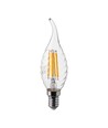 Ampoule LED E14 4W flamme - Filament, forme bougie torsadée et flamme