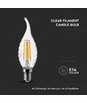 Ampoule LED E14 4W flamme - Filament, forme bougie torsadée et flamme