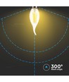 Ampoule LED E14 4W flamme - Filament, forme bougie torsadée et flamme