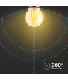 Ampoule LED E27 4W - G45, filament, 2200K, ambré