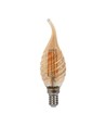 Ampoule LED E14 4W Filament sphérique - Candle tip, verre ambré, 2200K, Ø3,5cm