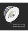 Dalle LED encastrable 40W Ø22,1cm - 105lm/W, COB LED, Trou: Ø20,7 cm, Dimensions: Ø22,1 cm, bord blanc