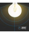 Ampoule LED filament E27 6W - Globe G125, claire, blanc chaud, angle de diffusion 300°