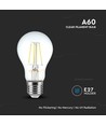 Ampoule LED filament E27 10W - A60, verre clair, 6500K, 1055lm