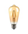 Ampoule LED E27 8W - ST64, filament, verre ambré, blanc extra chaud 2200K