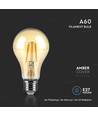 Ampoule LED filament E27 10W - A67, verre ambré, 2200K, 950lm