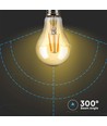 Ampoule LED filament E27 10W - A67, verre ambré, 2200K, 950lm