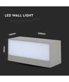 Applique murale LED 12W avec éclairage haut/bas - IP65 extérieur, gris, 230x100x90mm, source lumineuse incluse