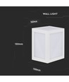 Applique murale LED 12W - IP65 extérieur, blanc, 4000K, source lumineuse incluse