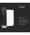 Applique murale LED 12W - 3000K, Noir, Carré
