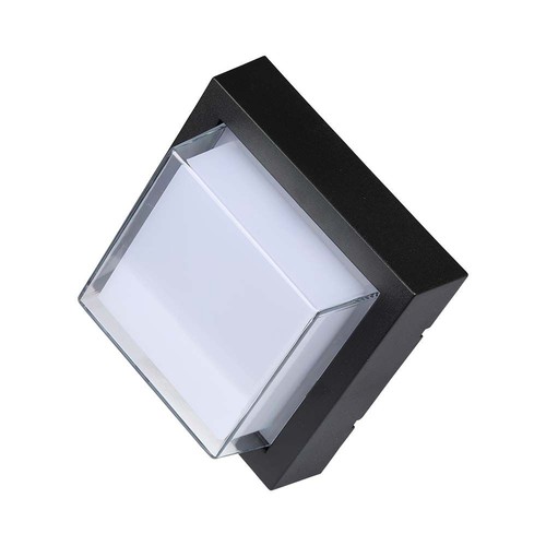Applique murale LED 7W, noir - 700lm, blanc chaud, carrée, source lumineuse incluse